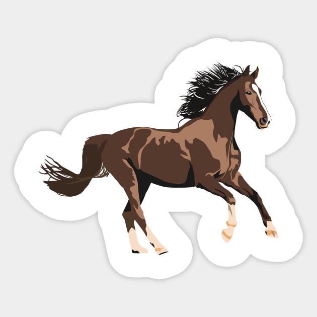 Running Horse Horse Sticker TeePublic